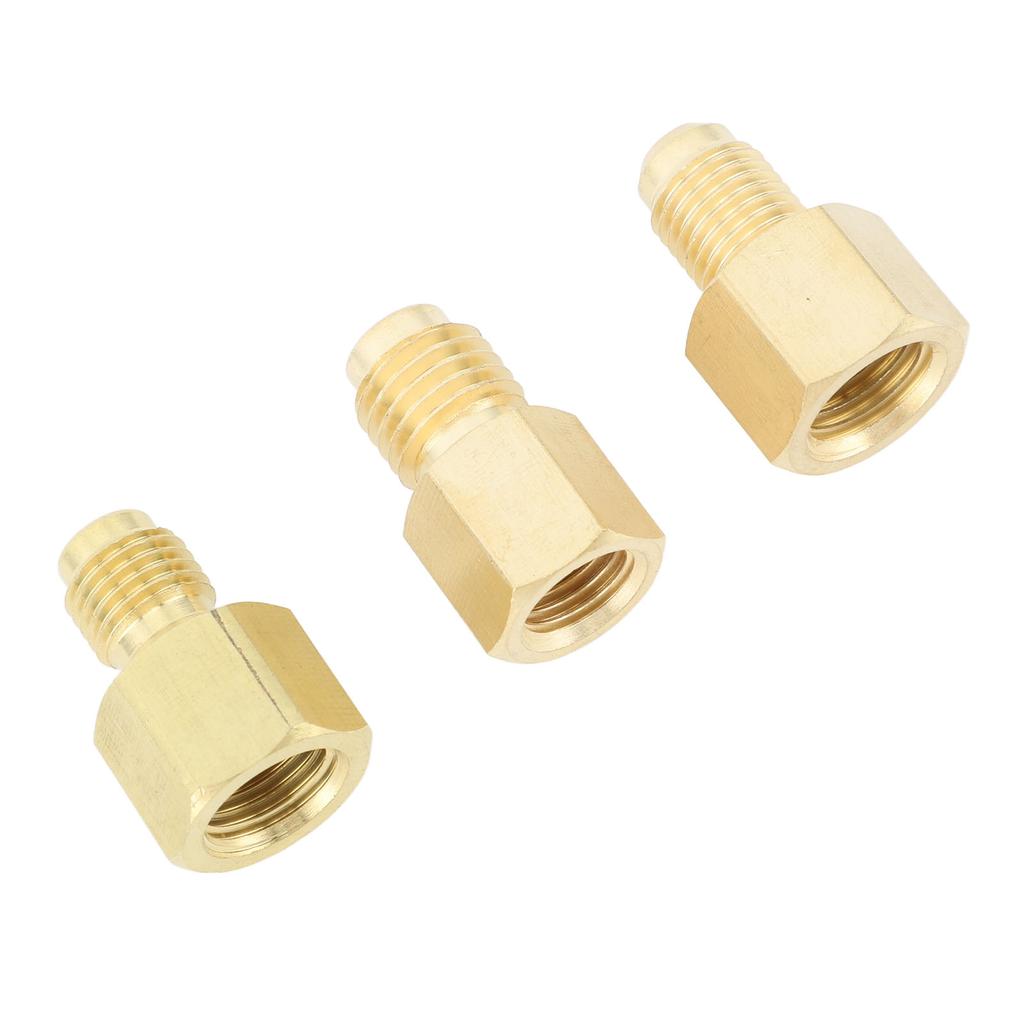 3pcs Air Conditioner Brass Adapter Durable Vacuum Adapter Portable Charging Vacuum Port Adapter for