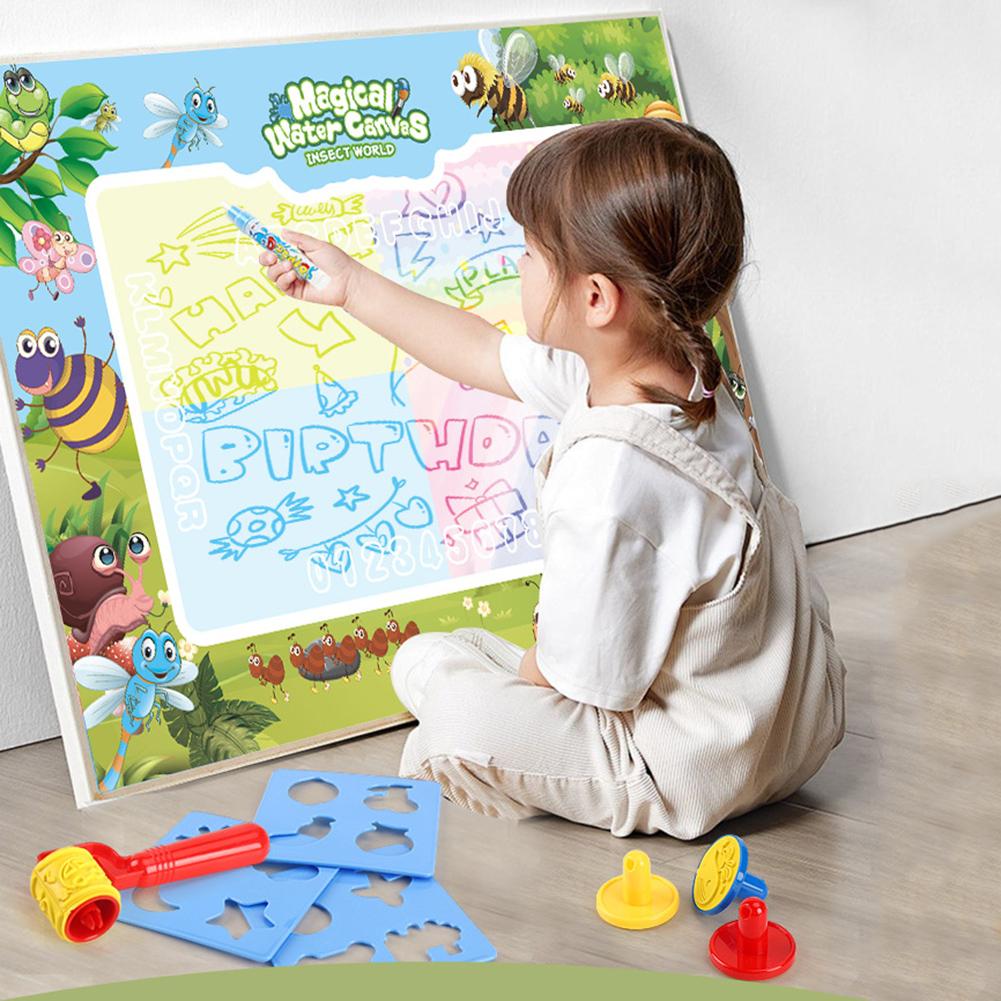 Magics Water Drawing Mat With Reusable Magics Pens Children's Drawing Pad Extra Large Size Repeatable Doodling Painting Mat