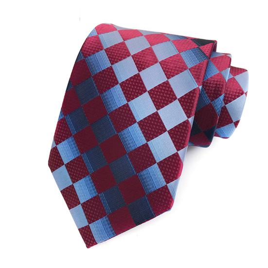 Men Business Tie Lightweight Multipurpose Adjustable Different Patterns Plaid Print Decorative Gentleman Wedding Daily Wear Necktie Clothes Accessory