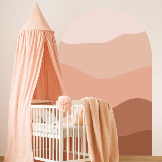 Wall Decal Boho Style Gradient Color Block Arch Removable Adhesive DIY PVC Home Indoor Wall Paper Sticker Household Supplies