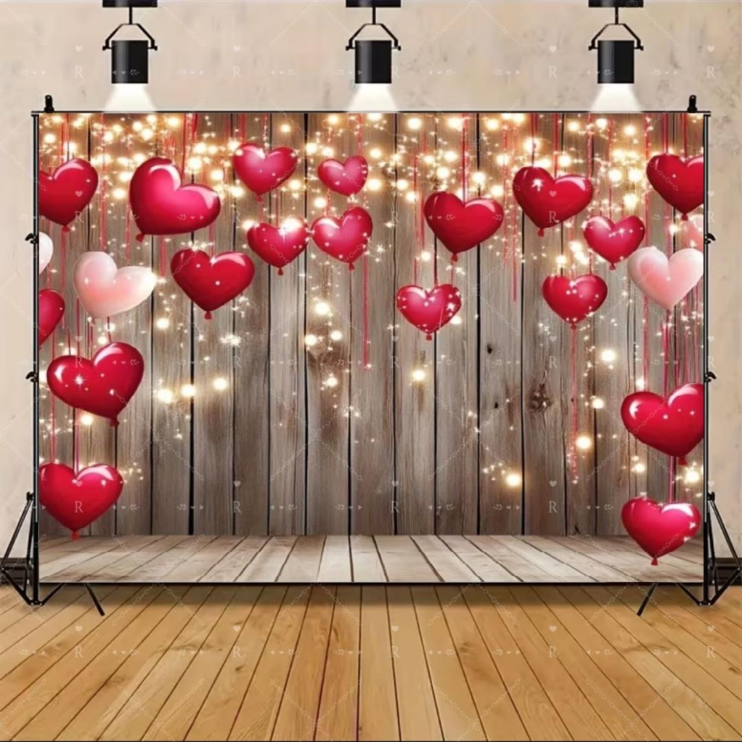 

Red Pink Heart Balloon Background Multi Functional Love Banner Birthday Festival Wedding Couple Portrait Photography Backdrop 120x90 CM