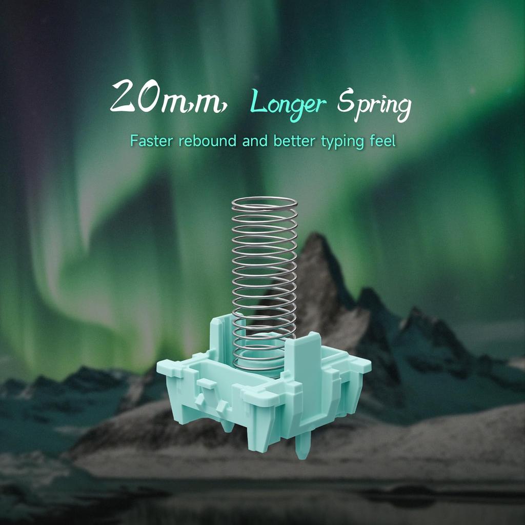 GATERON Magnetic Ball Pro Keyboard Linear Factory Freely Setting Pretravel 20mm Long Spring Key Switch for Mechanical Keyboard Switch, Pre-Related