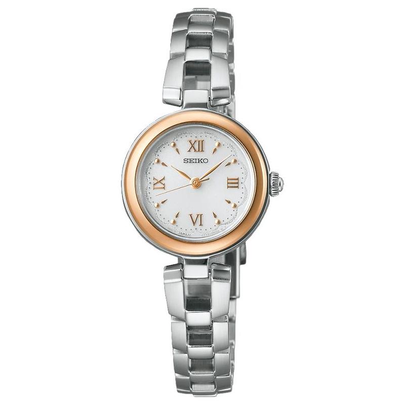 

SEIKO Women s Series 100 Meters Waterproof Solar Quartz Steel Strap 23mm Women s Watch White Dial SWFA210