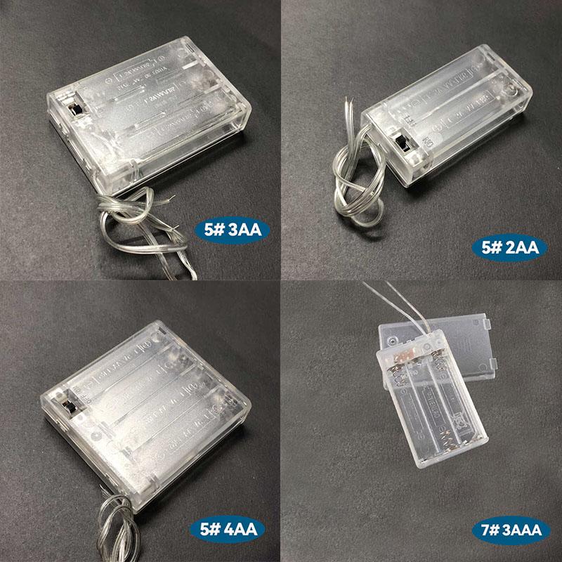 Transparent Milky White Frosted 5/7 Battery Box with Switch And Tail Wire DIY Decorative Light Electronic Circuit Accessories