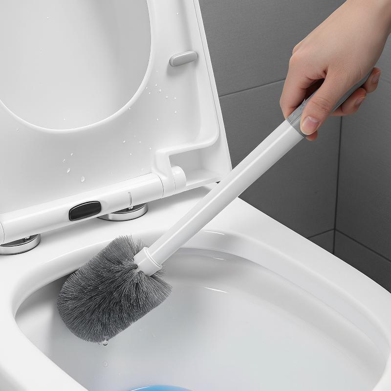4 In 1 Bathroom Toilet Brush Set Wall Mounted Long Handle Toilet Plunger Holder Durable for Home Restroom Use