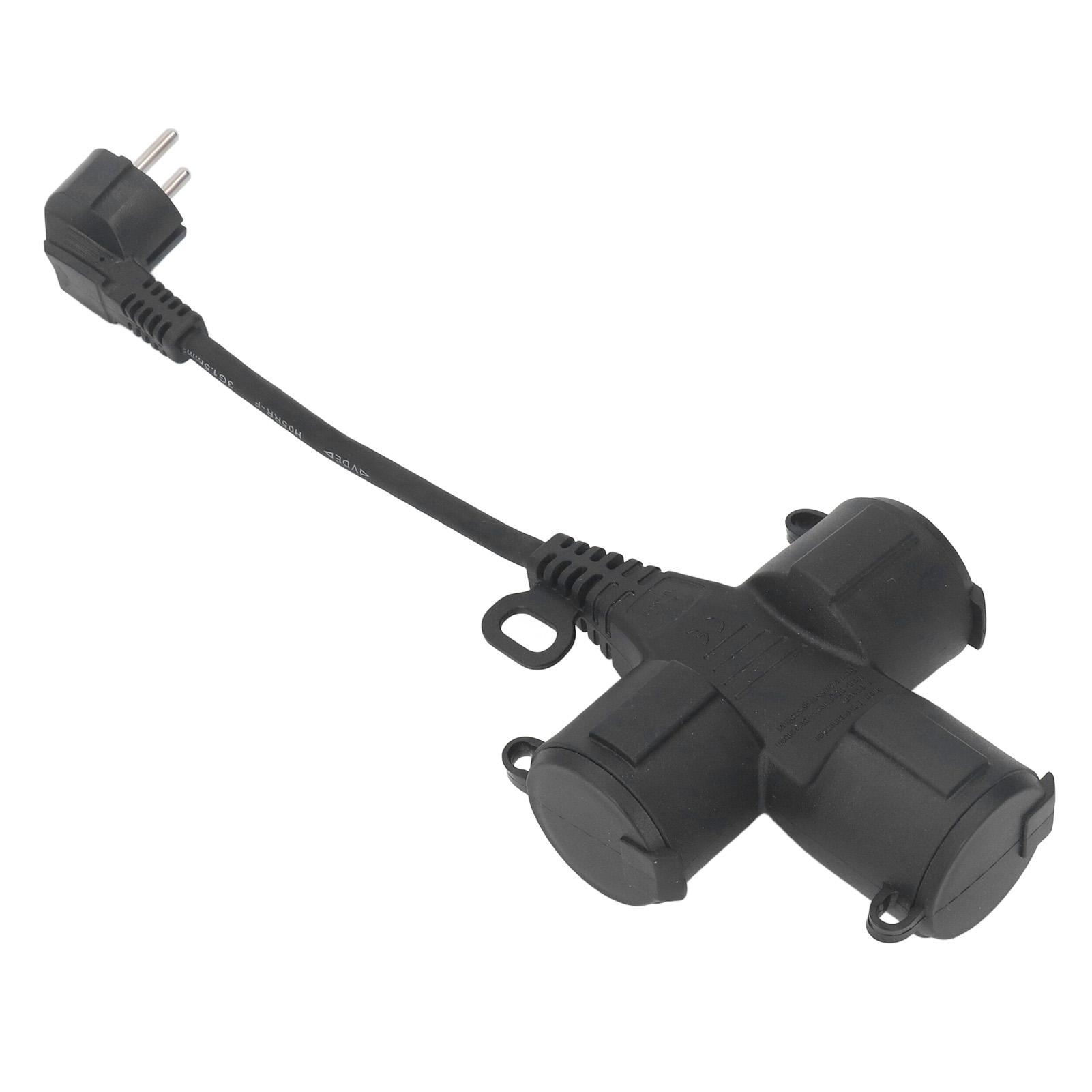 

Розгалужувач на 3 розетки IP44 Водонепроникний 3 розетки змінного струму Подовжувач Мережевий фільтр Кабель 14 см 1,5 мм2