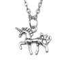 Horse Pendant Necklace Equestrian Animal Charm Jewelry 40cm Short Chain