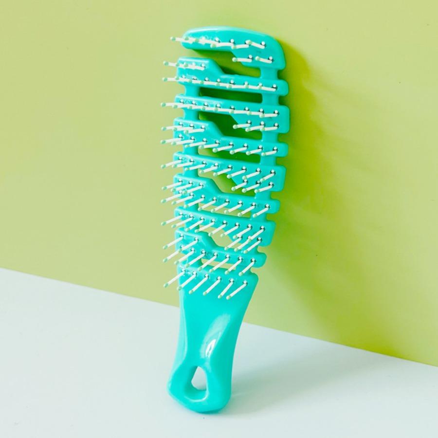Mini Cutout Rib Comb Smooth Hair Comb Leather Massage Large Curved Comb Gradient Fluffy Styling Comb