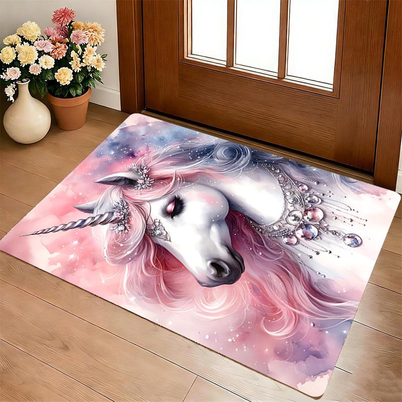 Unicorn Fantasy Living Room Nonslip Area Rug Soft Carpet For Bedroom Game Playroom Sofa Office Home Decor Doormat Christmas Gift C9301276
