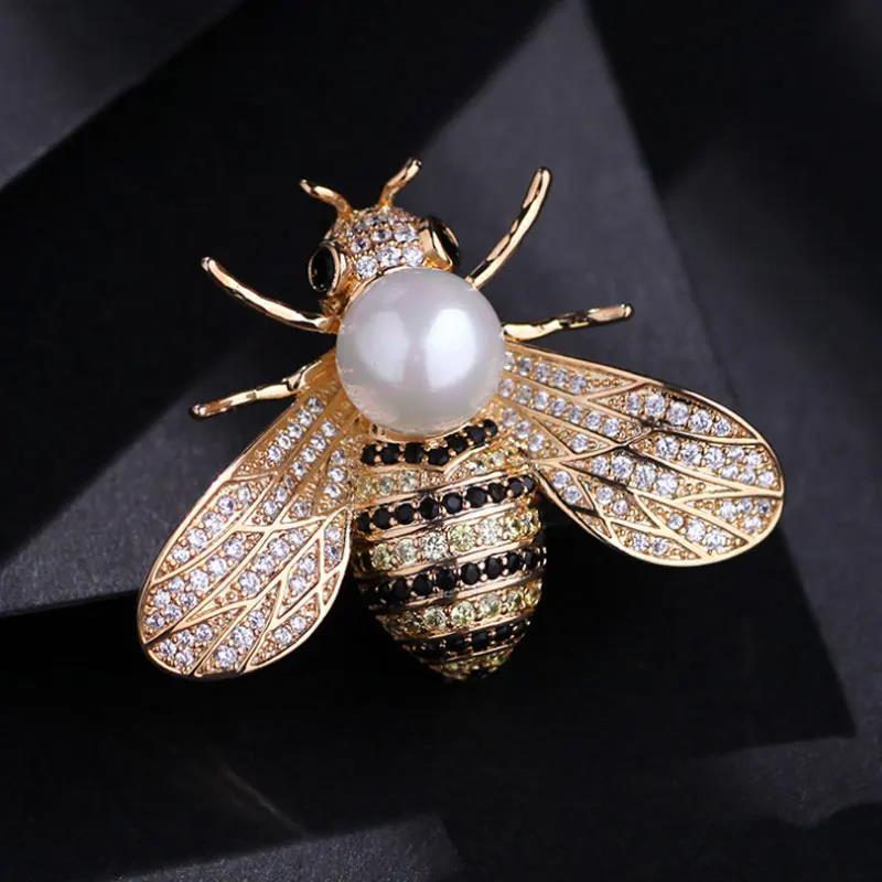 Fashion Creative High-End Insect Zircon Bee Brooch Femininity Versatile Corsage Pin Accessories