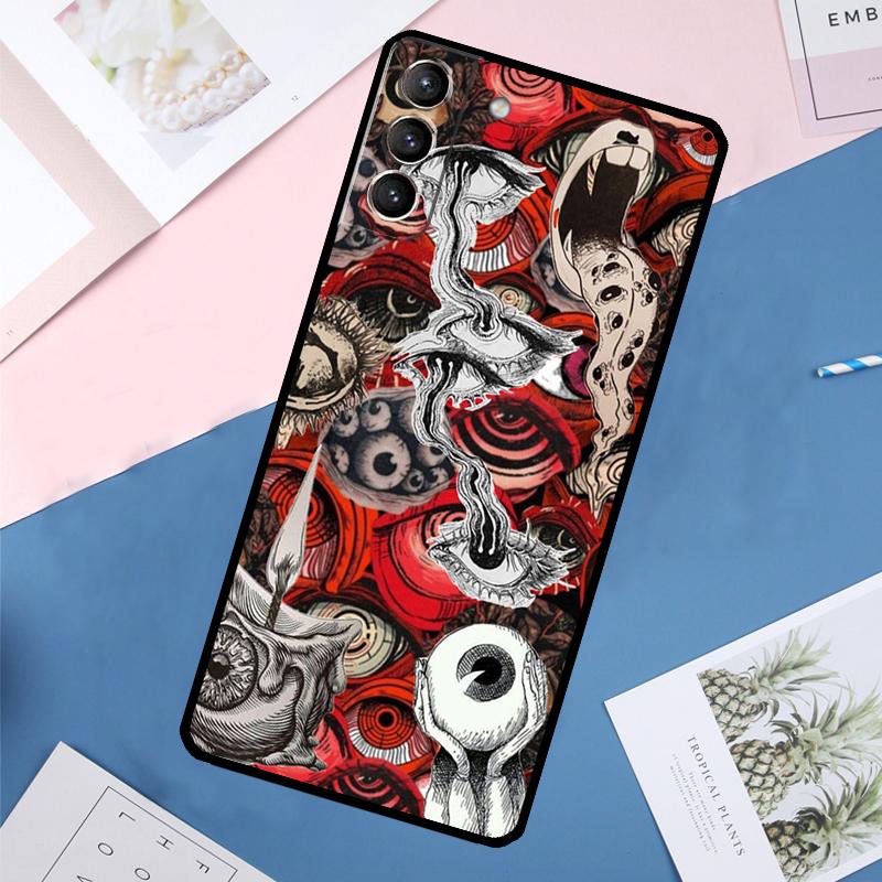 

Scary Face Eyes Case For Samsung Galaxy S25 Ultra S24 S23 S22 S21 Ultra S9 S10 Plus S23 FE S25 FE Back Cover Galaxy S22
