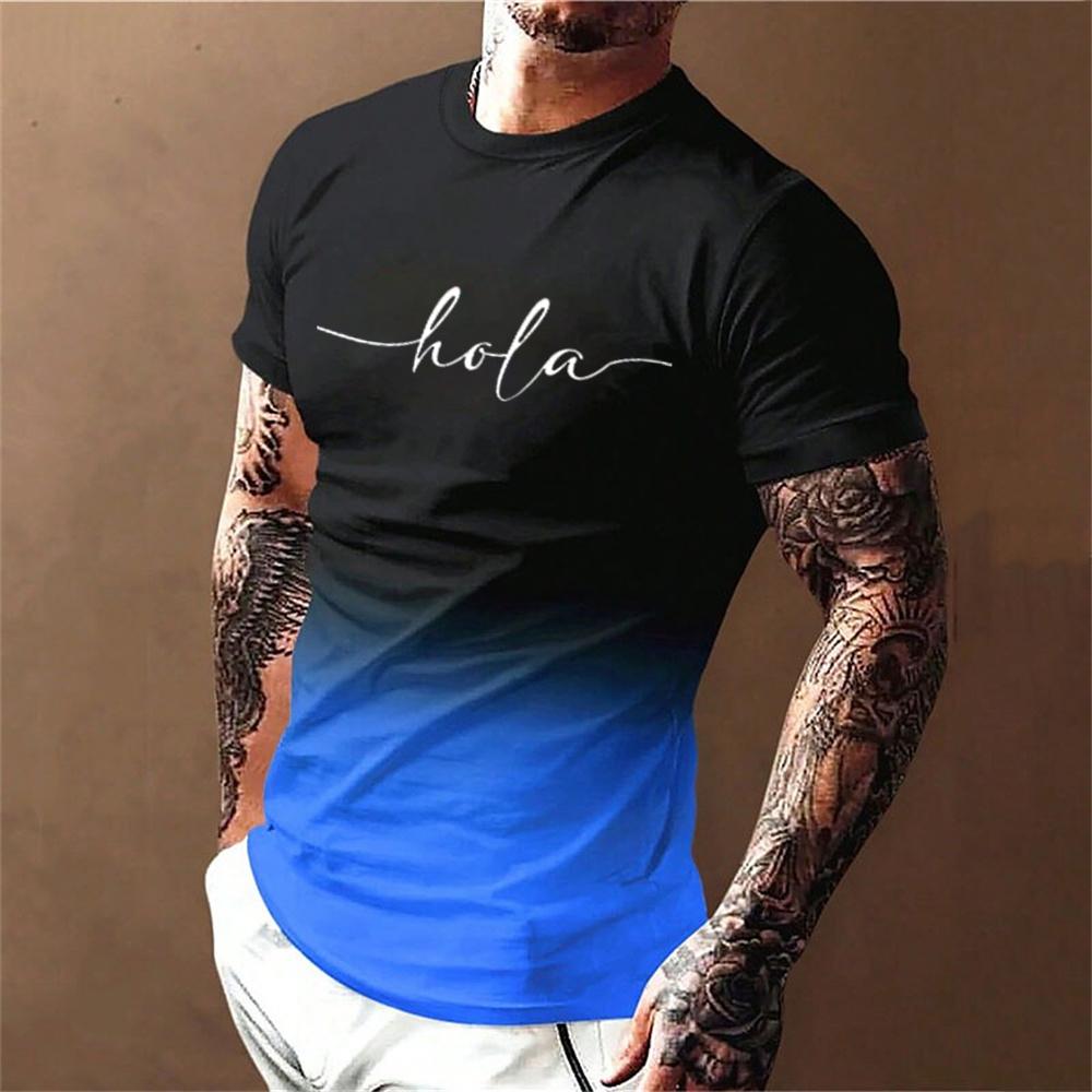 Hip Hop Fashion Letter 3d Printed Men's T-Shirt Creative Harajuku Short Sleeve Top Casual O Neck Sports Quick Drying Clothing