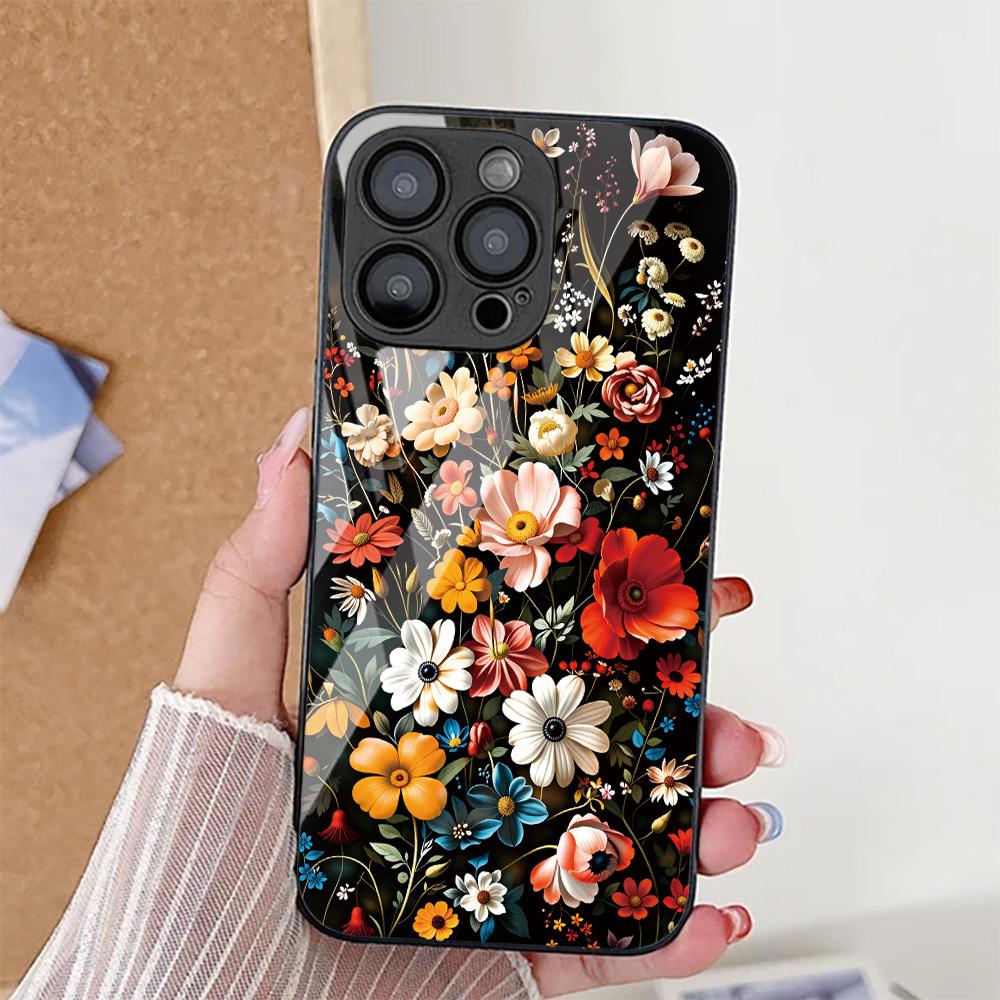 Cherry Painted Hard Phone Case For Samsung S25 Ultra S26 S24 S23 S22 S 25 Plus S21 S20 FE Cases Tempered Glass Back Cover Funda