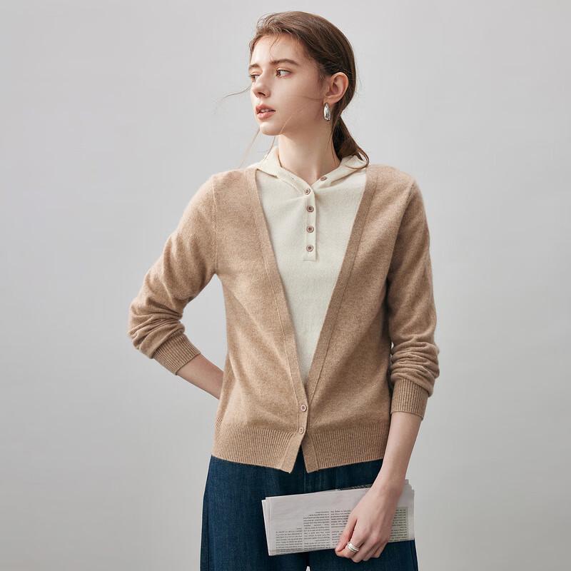 Kemengboka Women's Hooded Colorblock Cashmere Sweater