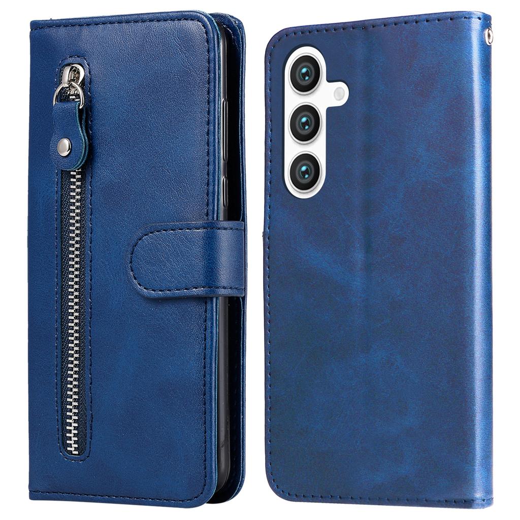 Pro Samsung Galaxy S25 Pouzdro Peněženka na zip Textura telecí kůže PU kůže Kryt na telefon