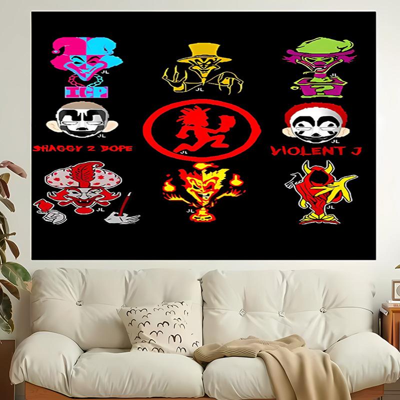 1pc Insane Clown Posse Tapestry, Living Room, Bedroom, Office, Party Decor, Ideal Festive Gift