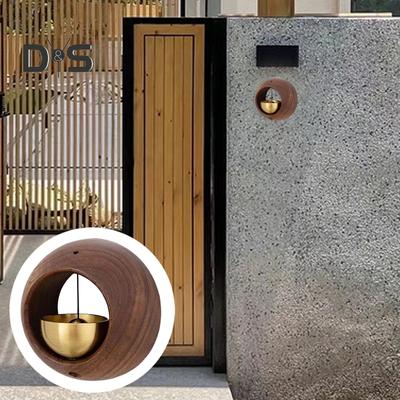 Madeira Latão Lojistas Sino Som Alto Porta Da Frente Pendurado Sino Carrilhão De Vento Porta Magnética Abertura Campainha Home Office Loja Entrada Decoração