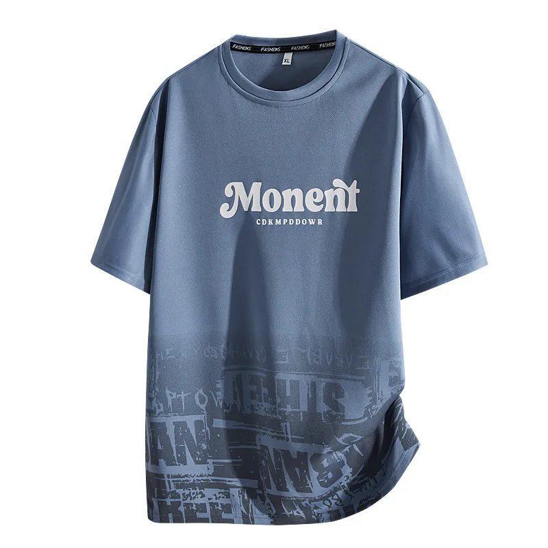 

Men s Versatile Ice Silk Short Sleeve Printed T-Shirt M