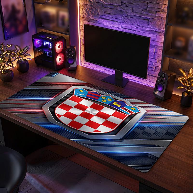 Croatia Football Crest Mouse Pad, Extended Non Slip Rubber Desk Mat for Gaming Office Laptop Fan Gift