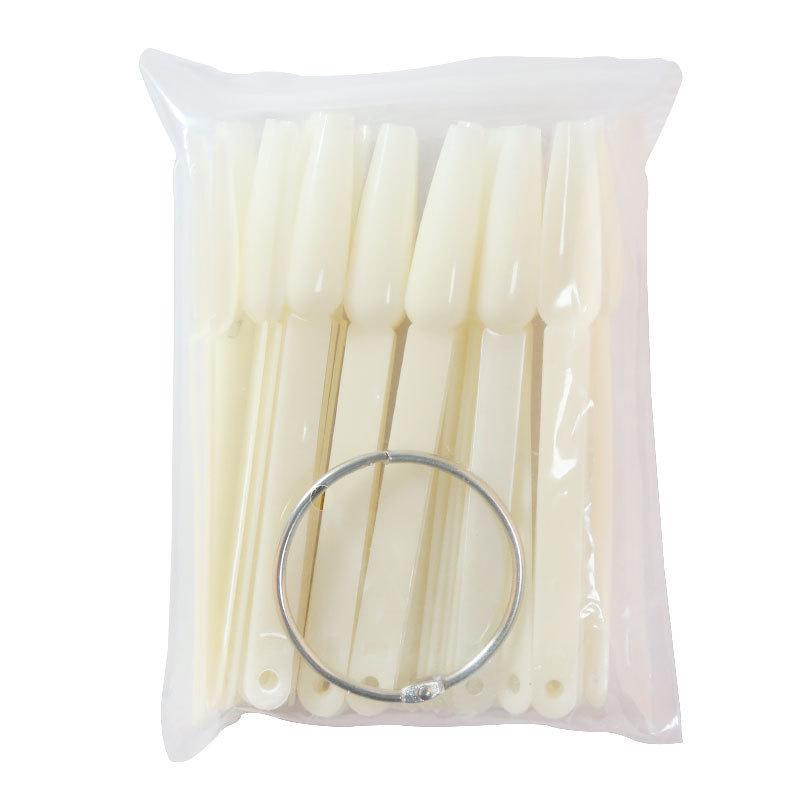 Trapezoid Flat Head Nail Art Display Cards (50 PCS) - Transparent Gel Polish Comparison Color Chart with Iron Ring