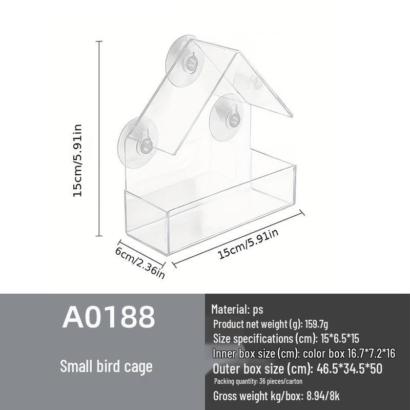 

Большая прозрачная акриловая клетка-кормушка для птиц - Уличное панорамное гнездо из органического стекла