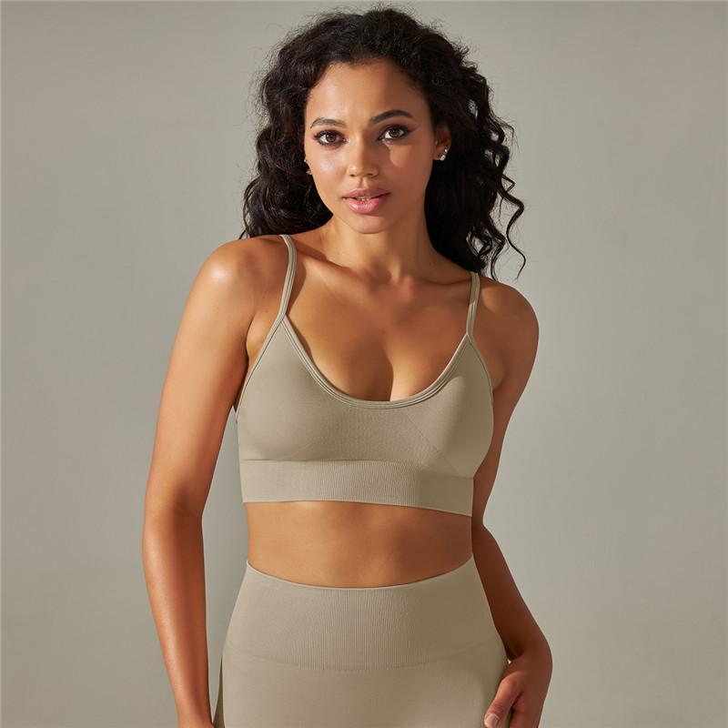 Nessaj Damski stanik sportowy siłownia bielizna fitness joga sportowy podkoszulek bez rękawów kamizelka do biegania