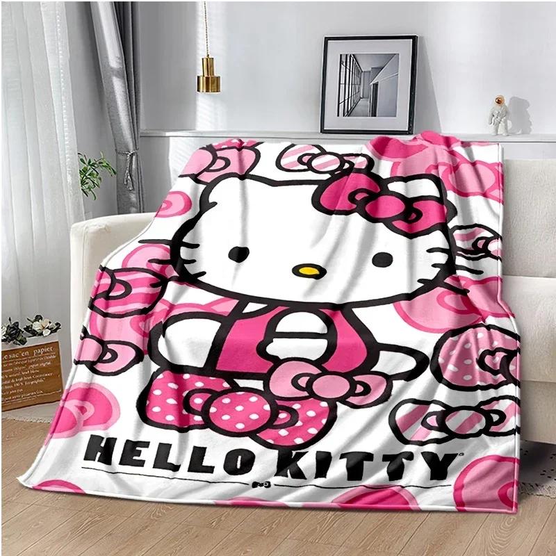 HelloKitty Cartoon Anime Kawaii Blanket for Kids Super Soft Cute Blanket for Travel Bedding Couch Sofa Bed Blanket Birthday Gift