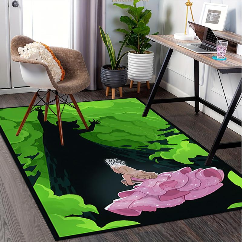 PrincessWicked Pattern Polyester Office Carpet Chair Mats, Home Decor Dormitory Floor Protector with Anti-Skid Backing, Large Area Coverage,