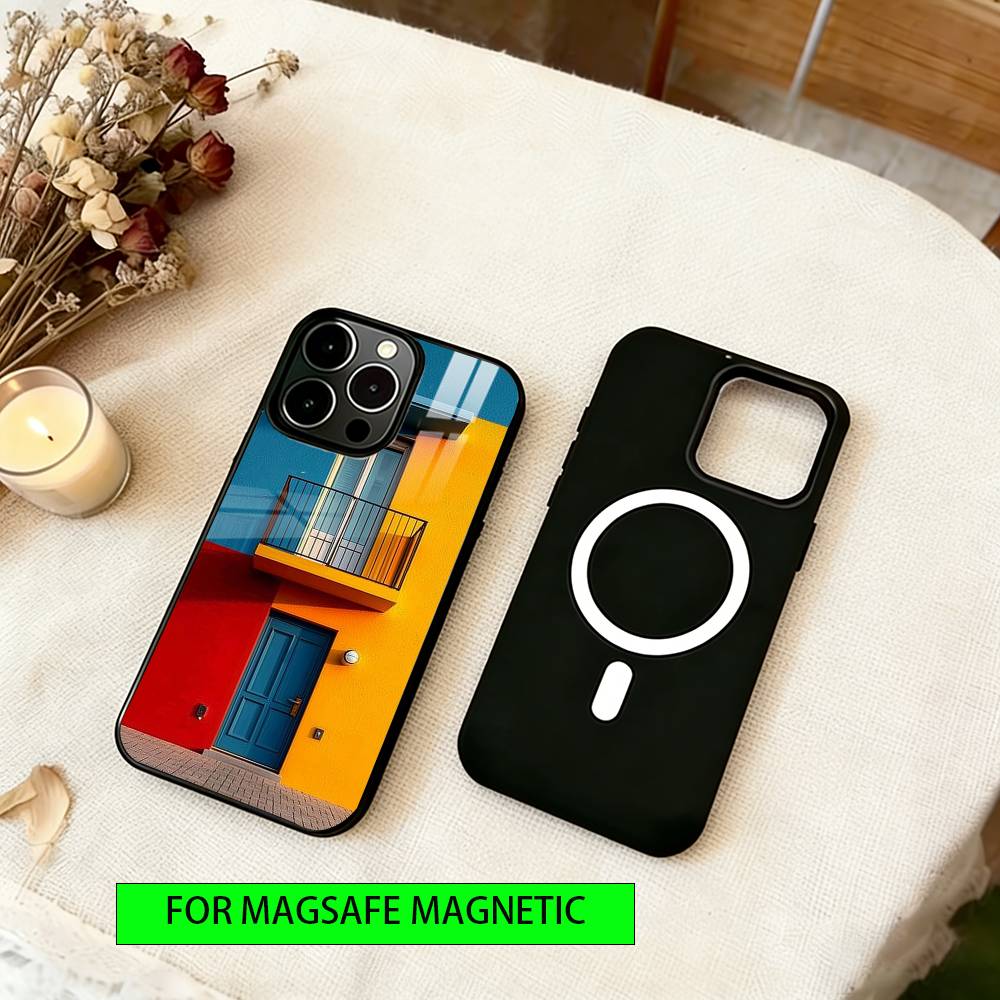 

Minimalist style Phone Case For iPhone17,16,15,14,13,12,11 Plus,Pro Magnetic with Magsafe Wireless Charging iPhone17ProMax