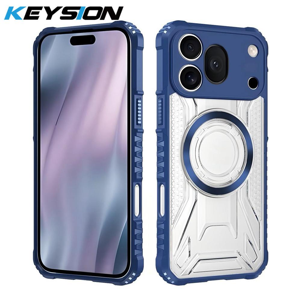 KEYSION Transparent Magnetic Case for Honor 600 Pro 5G Soft Silicone+PC Heavy Duty Shockproof Phone Back Cover for Honor 600 Pro
