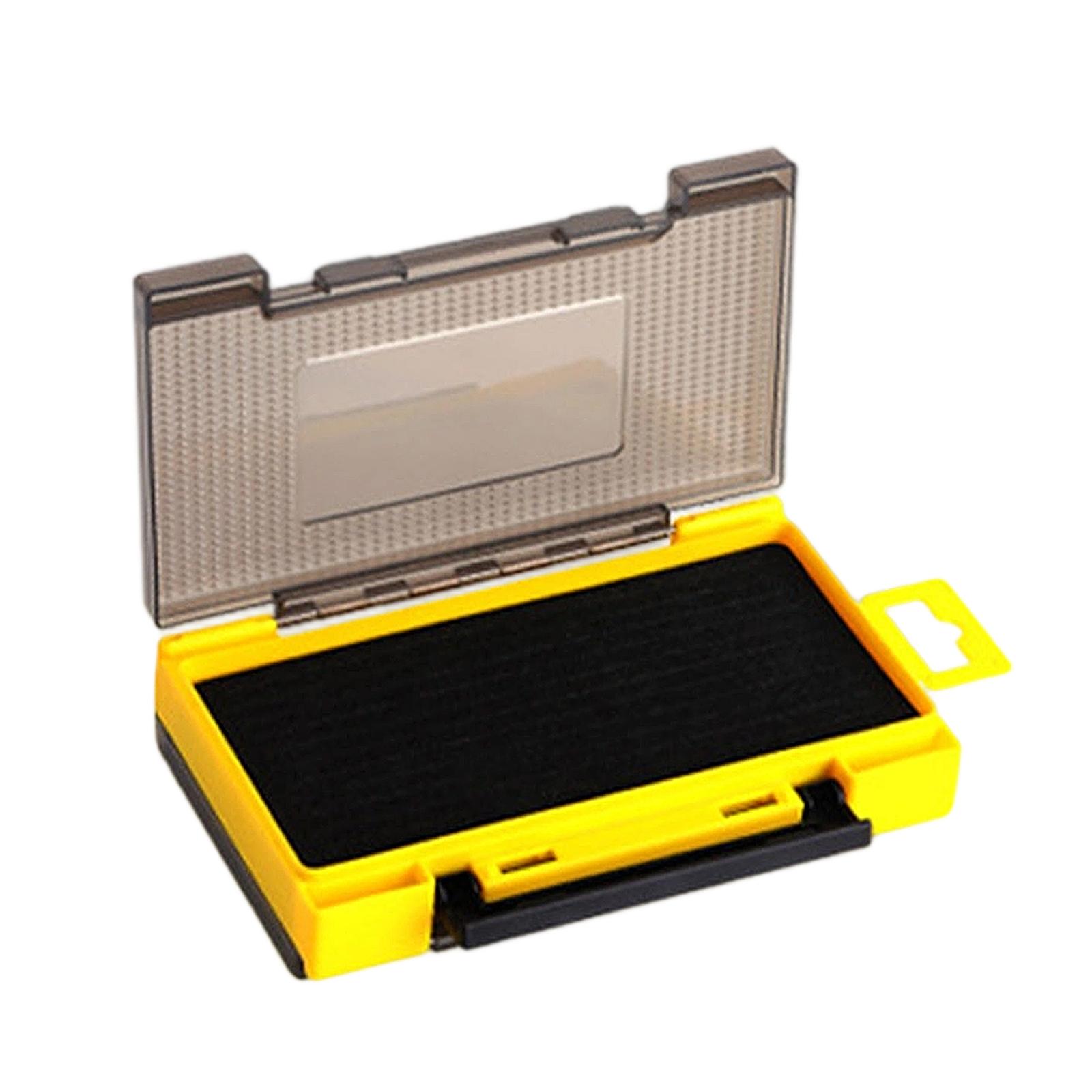 

Органайзер для рыболовных приманок Двусторонний Ящик для рыболовных снастей Пластиковый Ящик для хранения приманок с губкой Органайзер для крючков Рыболовное оборудование жёлтый