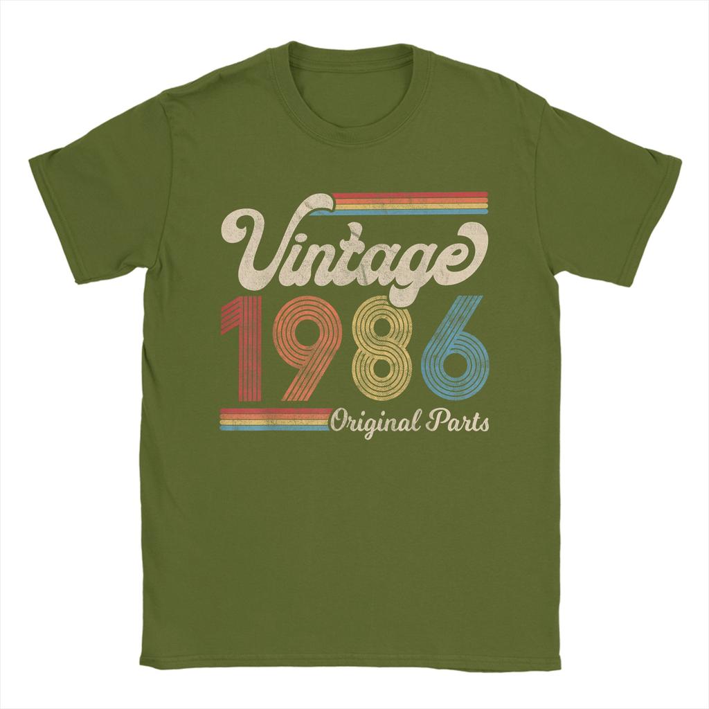 Mens Vintage 1986 Birthday Gift Born Made 1986 T Shirt Cotton Tops Humorous Short Sleeve O Neck Tee Shirt New Arrival TShirt