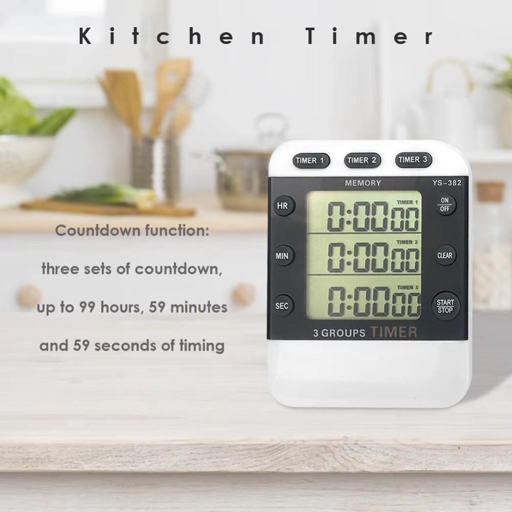 Square Design Kitchen Timer Digital Display Alarm Feature Countdown Timer Countdown Function 3-way Function Kitchen Alarm