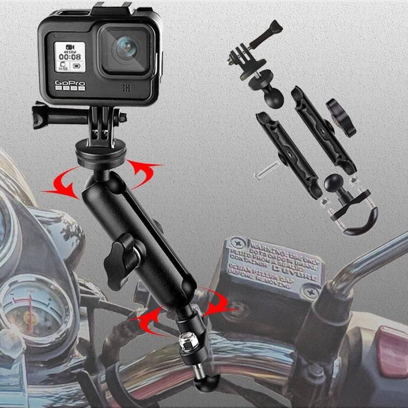 Metal Motosiklet Bisiklet Kamera Tutucu Gidon Aynası Montajı Aksiyon Kamerası Aksesuarları İçin Bisiklet Braketi