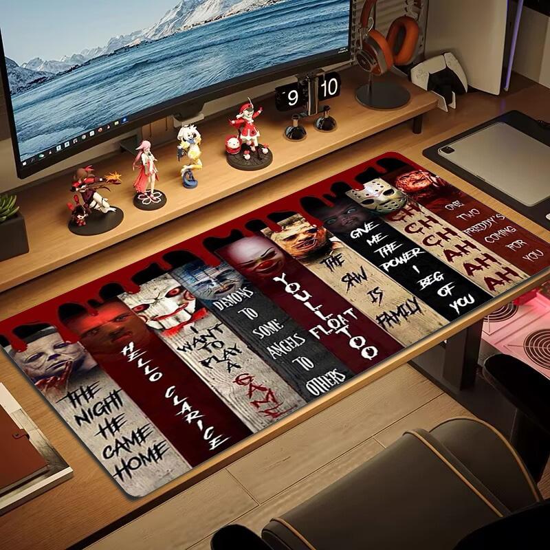 Horror Halloween Color Mouse Pad Large Gaming Table Cushion Non-slip Laptop Tablet Big Mousepad XXL Mat Mini PC Playmat With Lock edge