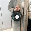 Personalized Creative Small Round Bag New Fashion Women's Niche Retro Record Shape Bag Ins Ladies PU Crossbody Bag KTB