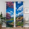 Summer Road Anti-mosquito Curtains for Living Room Partition Halloween Decoration Window Curtain Home Interior Curtains 2 Pieces