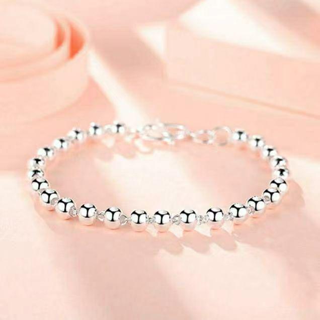 Silver Bead Bracelet - Stylish, High-Quality, Simple Designs for Women and Students