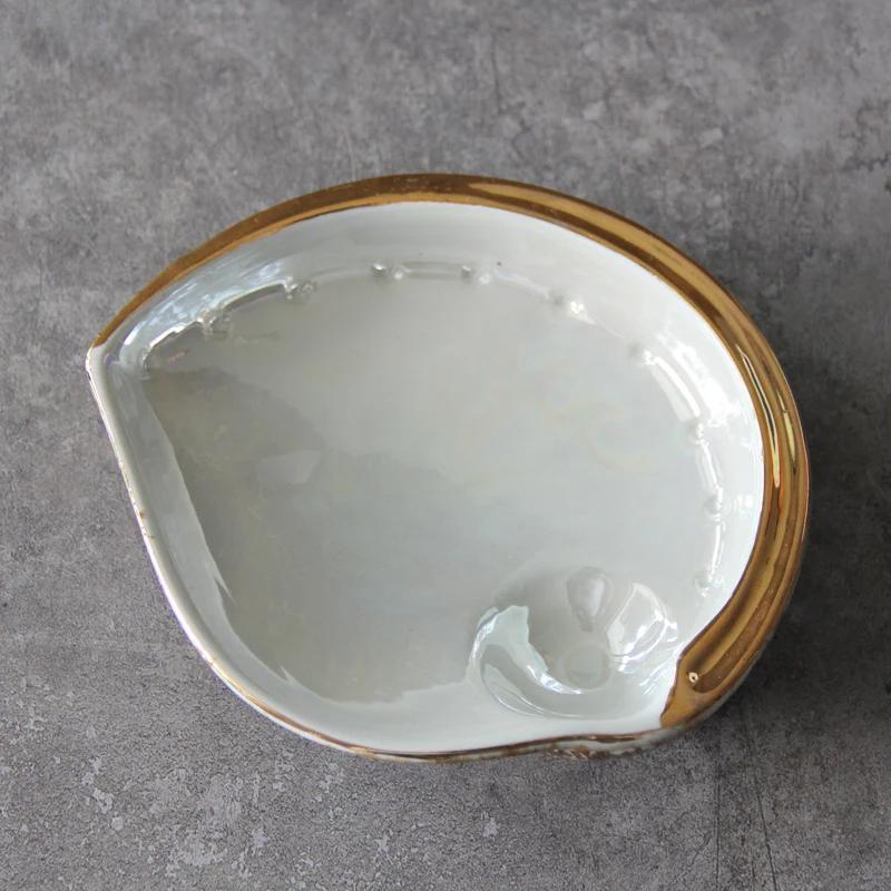 Abalone Shaped Ceramics Dining Plate Restaurant Tableware Sashimi Plate Dessert Plates Fruit Salad Bowl Dim Sum Dish Snack Tray