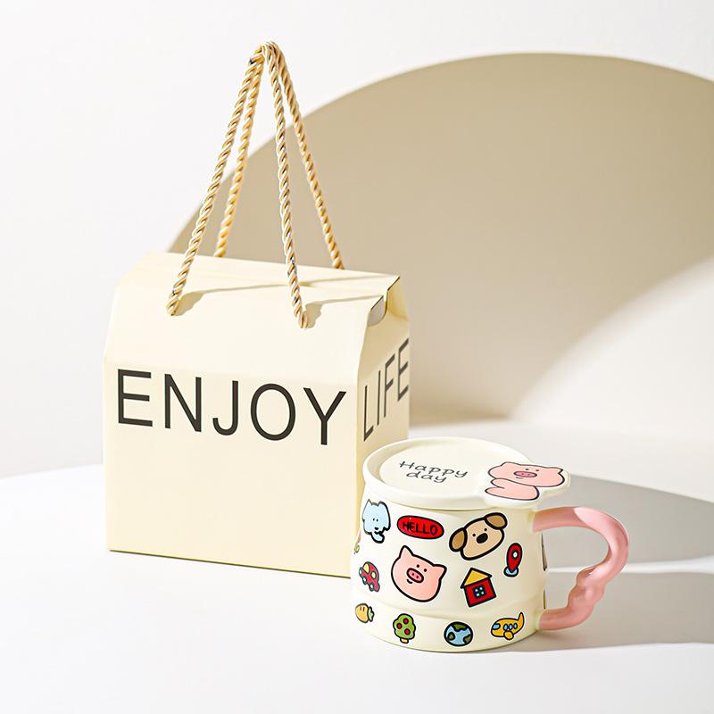 Cute Animal Mug Creative Ceramic Mug Souvenir Birthday Gift Girls Breakfast Mug Coffee Mug