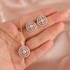 ZAKOL Fashion Multi Layer Round Circle Zircon Earrings Necklace For Women Luxury Wedding Party Accessories Gift