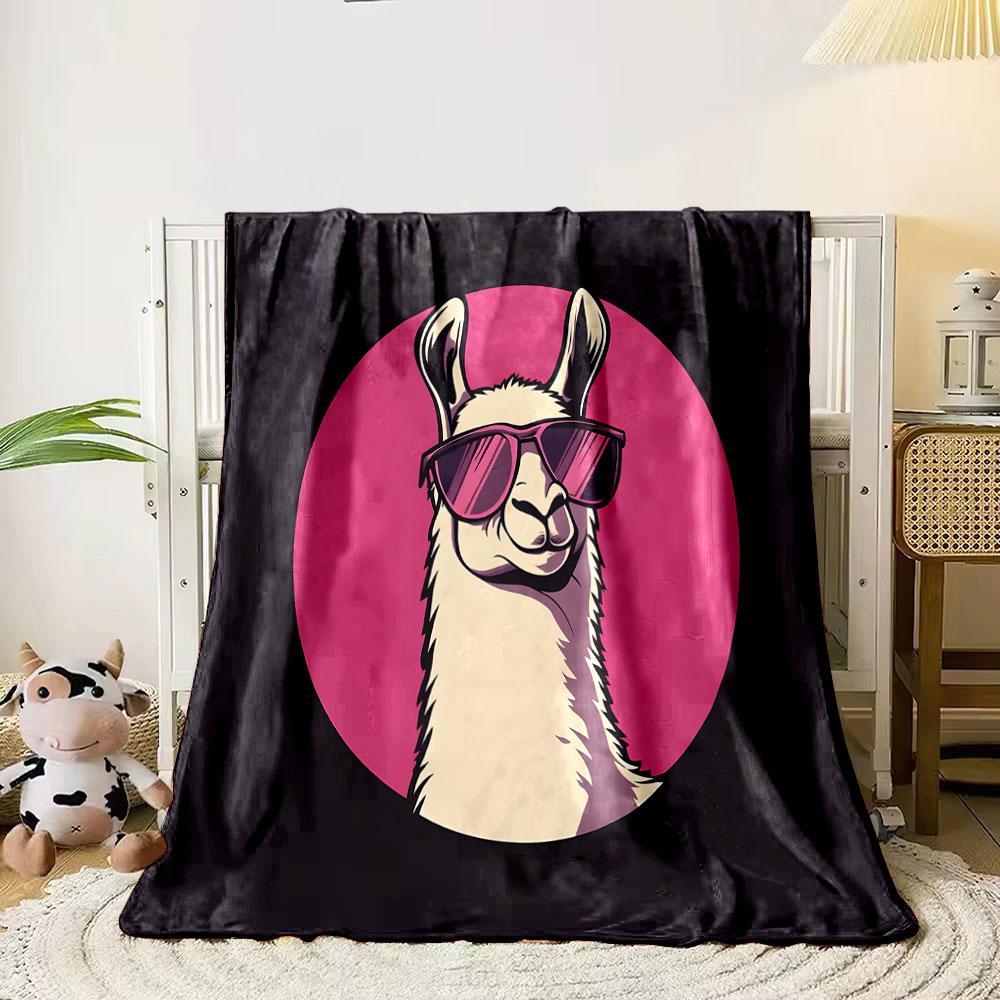 Cool Llama with Sunglasses print blanket soft and cozy perfect for the living room bed sofa or a nap,gift