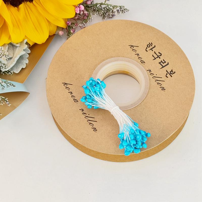 Handmade Green Floral Stem #2 with Glue-Wrapped Iron Wire for DIY Bouquets