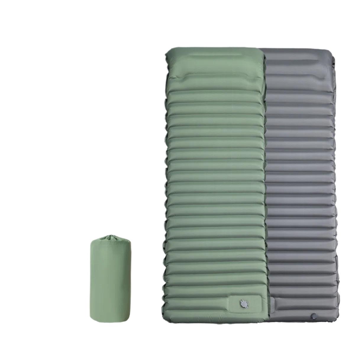 Outdoor Automatic Inflatable 40D Nylon TPU Moisture-Proof Thickened Sleeping Pad Camping Portable Mat армия зеленый