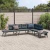 VidaXL Garden Benches with Cushions Set of 4 Powder-coated Steel, Bench, Park Bench, Outdoor Seating, Bench 3283721
