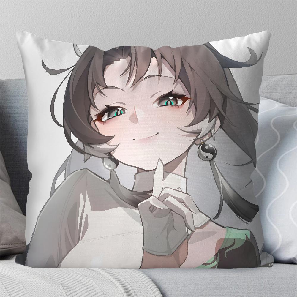 Jianxin Anime Game W-Wuthering Waves Pillow Case Square Pillow Bedroom Sofa Leisure ComfortCar Living Room Home Decoration 40X40