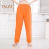 Unisex Bloomers Mid-rise Elastic Waist Casual Loose Leg Pants Solid Color Sporty Style Lightweight Trousers Versatile Wear