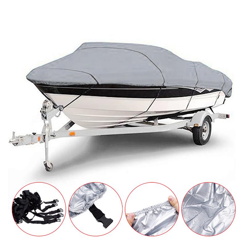 Bootsabdeckung, Yacht-Außenschutz, wasserdicht, Bootsabdeckung, Stoff, bruchsicher, reißfest, silberfarben, reflektierend, 11–22 Fuß