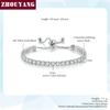 ZHOUYANG Tennis Bracelet For Women Luxury Handy Adjustable 4 Claws Mosaic 4mm Zirconia Rose Gold Color Fashion Jewelry Gift H133