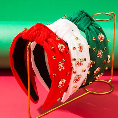 Simple Christmas Bell Alloy Accessories Beaded Wide-Edge Headband for Women's Christmas Hair Accessory